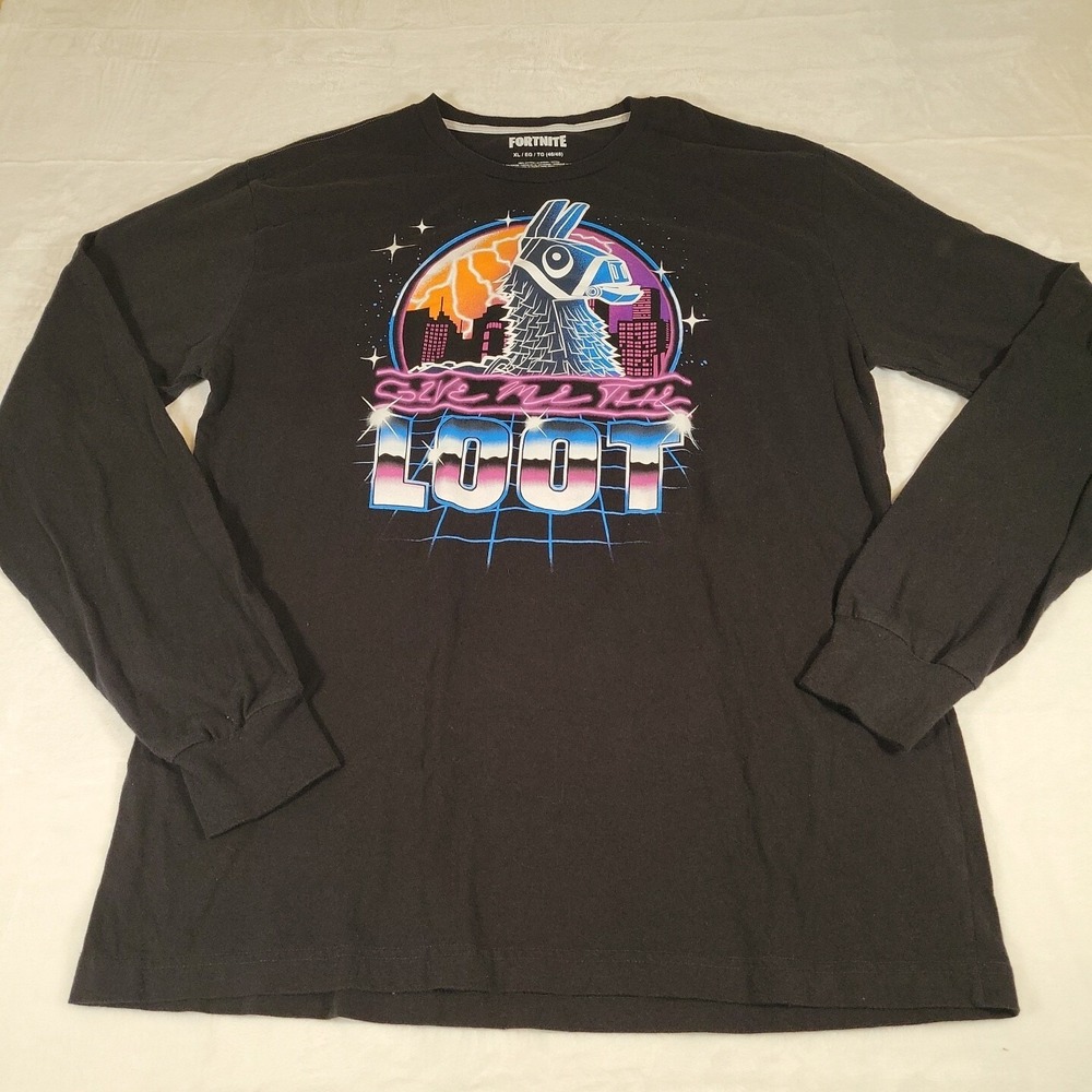 Fortnite Shirt Men's  XL Graphic Tee Shirt Good Condition "Give Me The Loot"‎